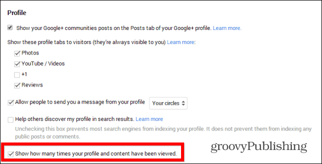 Savjet za Google+: Sakrij broj pregleda svog profila