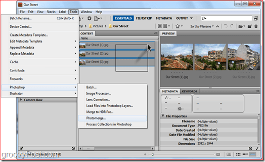 Kako napraviti panoramu pomoću Adobe Bridgea i Adobe Photoshopa