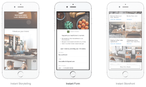 Facebook Canvas oglasi sada se nazivaju Instant Experiences i dolaze s nekoliko dodatnih mogućnosti zajedno s ažuriranjem.