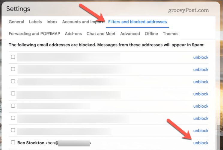 Deblokirajte korisnika na Gmailu