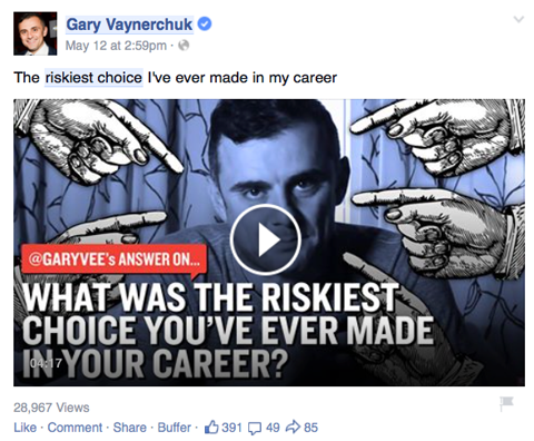 gary vaynerchuk video post na facebooku