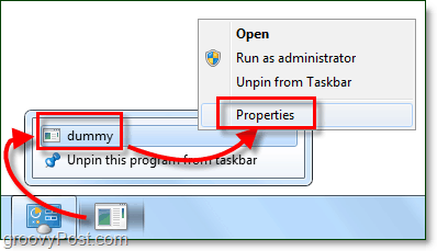 prilagodi svojstva prečaca na prečacima svojstva Windows 7