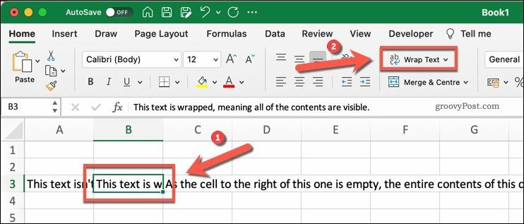 Gumb Premotaj tekst u programu Microsoft Excel