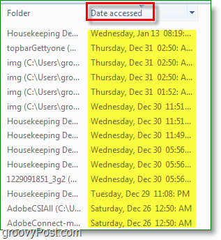 Datum snimanja zaslona - Windows 7 kojim se pristupa u pretraživanju.