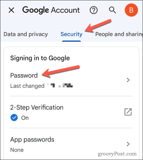 Promjena lozinke za gmail na mobitelu
