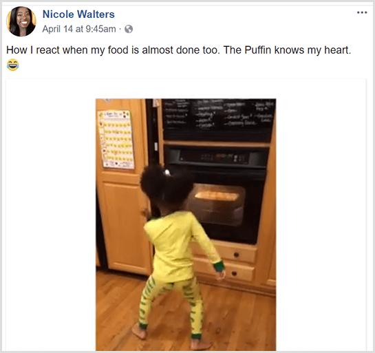Nicole Walters objavila je na Facebooku video kako njezina kćerkica pleše ispred pećnice u pidžami dok čeka da joj hrana završi s kuhanjem.