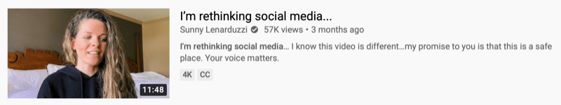 youtube video primjer @sunnylenarduzzi iz "Razmišljam o društvenim mrežama ..."