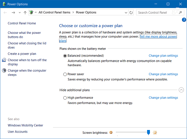 Opcije napajanja Windows 10