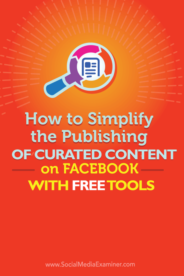 objavite kurirani sadržaj na facebooku s besplatnim alatima