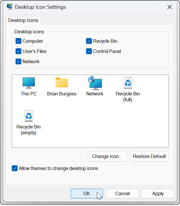 vratiti ikone na radnoj površini u sustavu Windows