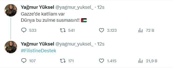 Yağmur Yüksel Dijeljenje podrške za Palestinu