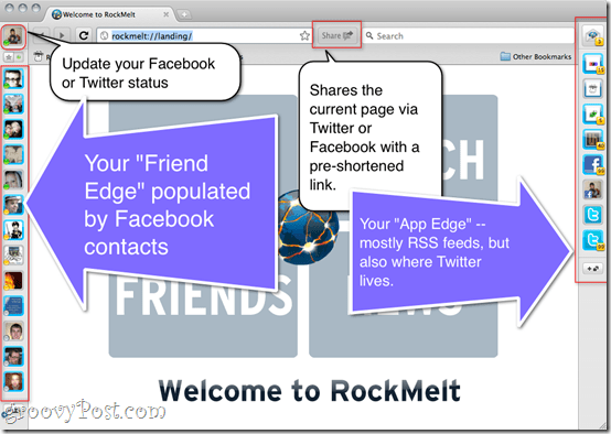 RockMelt pregled - web preglednik društvenih medija
