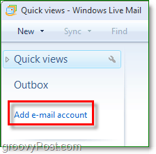 dodati račun e-pošte u Windows live poštu