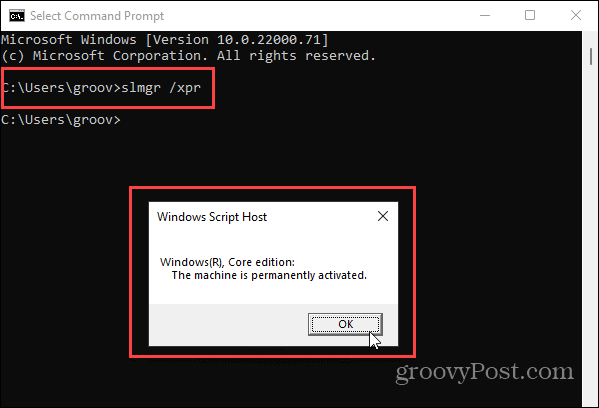 Naredbeni redak Windows 11 Activataion