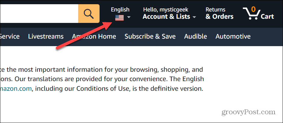 Promjena jezika na Amazonu