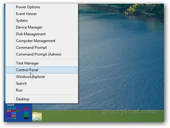 Korisnički izbornik za Windows 8 Power