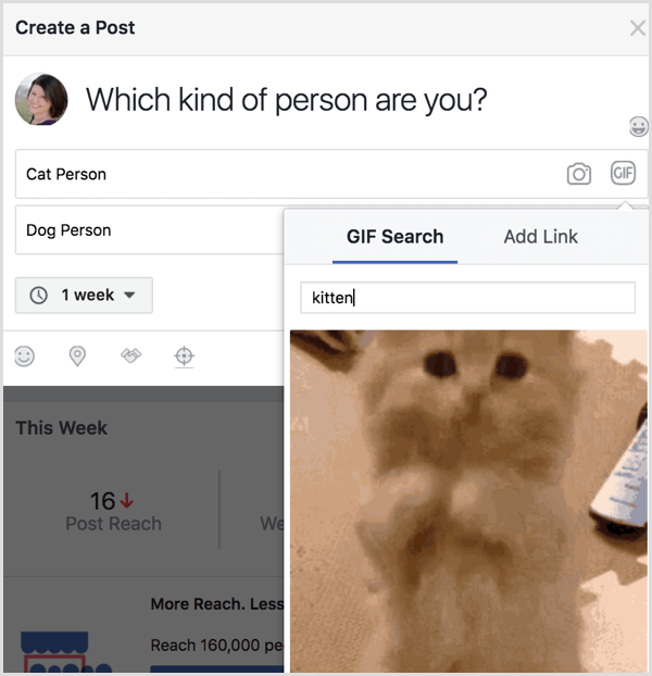 Facebook anketa GIF pretraživanja