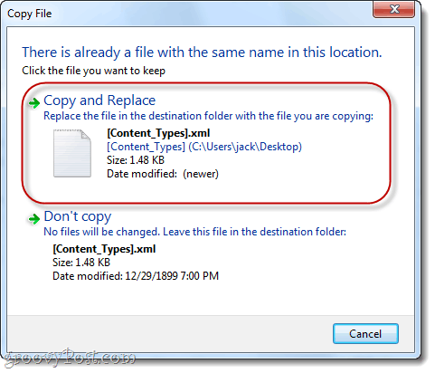 zamijenite .xml datoteke u sustavu Windows 7
