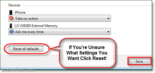 resetirati Windows 7 značajke autoplaya na zadane