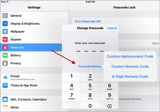 Stong lozinka iOS 9