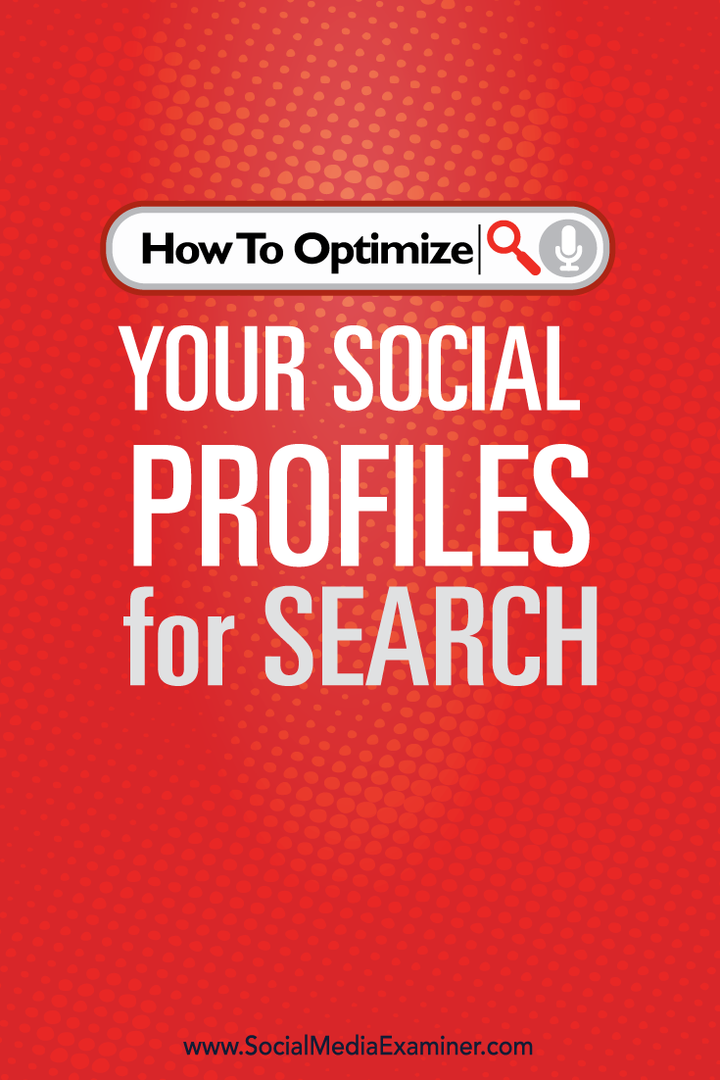 kako optimizirati društvene profile za pretraživanje