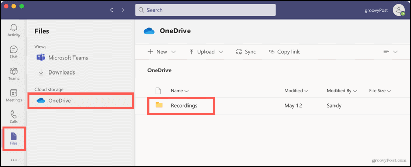 Datoteke, OneDrive, snimke u timovima