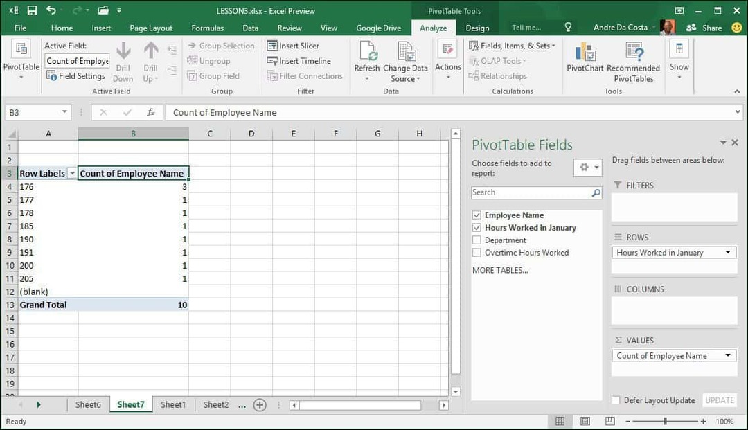 Excel 2016