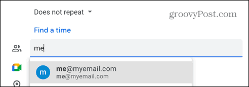 google kalendar predložio e-poštu