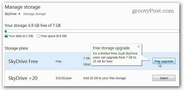 Windows SkyDrive: Zatražite 25GB prostora prije nego što bude spušten na 7 GB