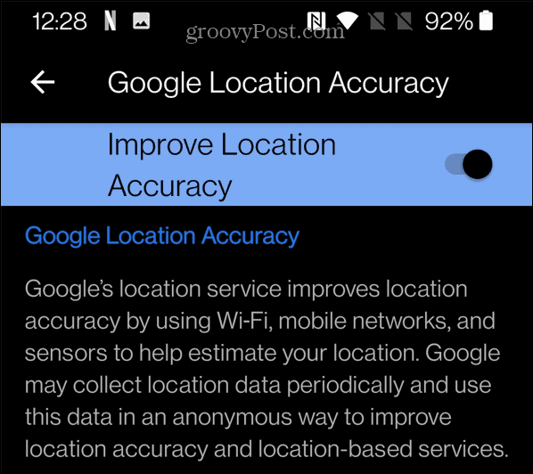 Google Preciznost lokacije