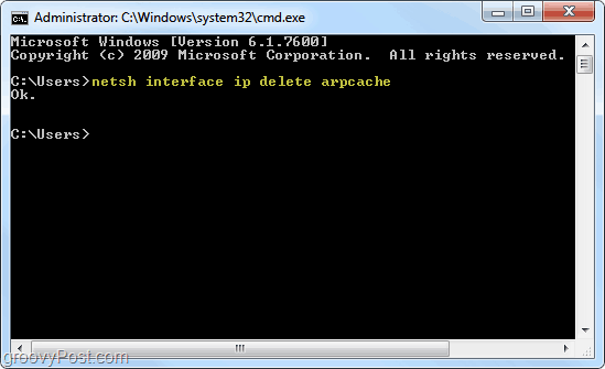 arp predmemorija u sustavu Windows 7