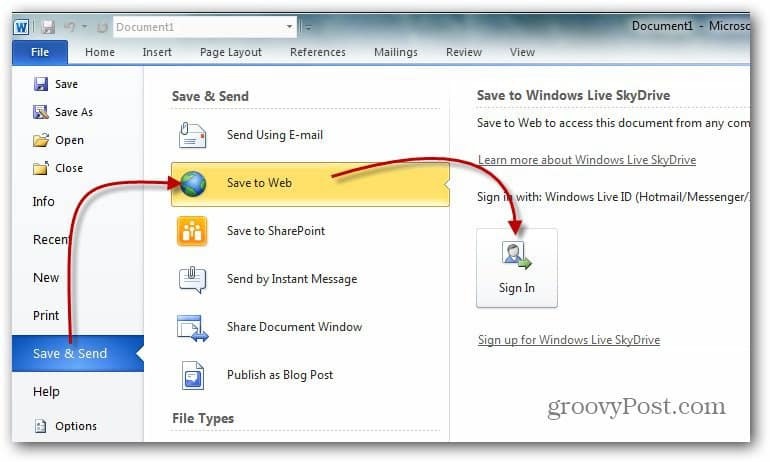 Kako preslikati mrežni pogon na Windows Live Skydrive pomoću Office 2010