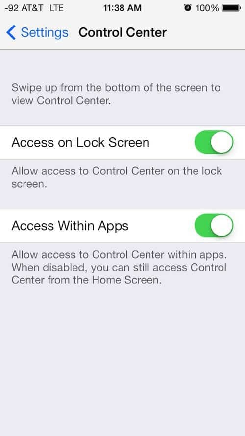 Kako onemogućiti iOS 7 Control Center tijekom upotrebe aplikacija