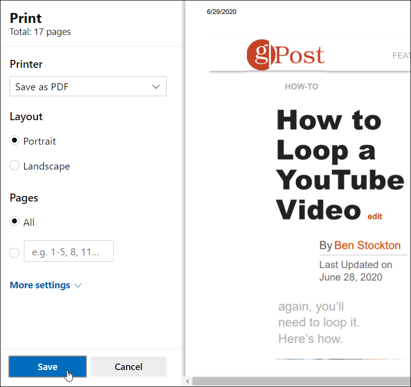 ispis web stranice pdf