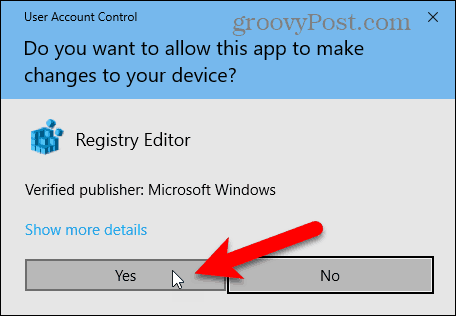Dijaloški okvir Kontrola korisničkih računa u sustavu Windows 10