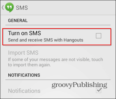 SMS iz Hangoutsa isključen