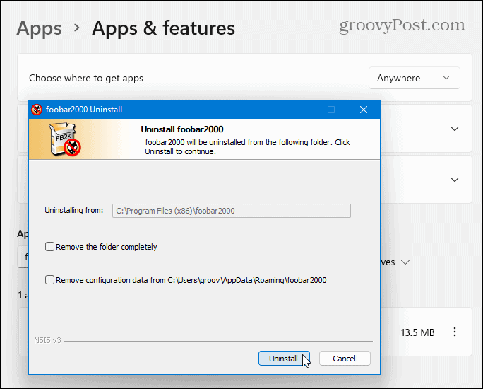 Deinstalirajte Win32 aplikacije Windows 11