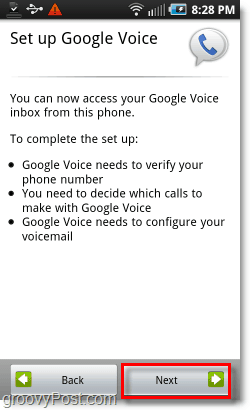 Prijava za Google Voice na Android Mobile