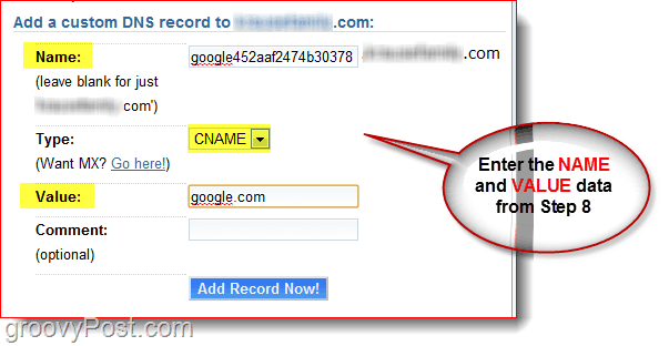 Upravljajte DNS-om domene na Dreamhost.com CNAME