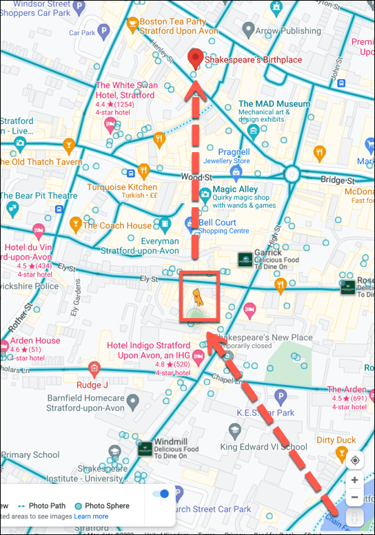 ikona prikaza ulica google maps