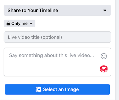 postavite Facebook Live stream na postavku privatnosti Only Me
