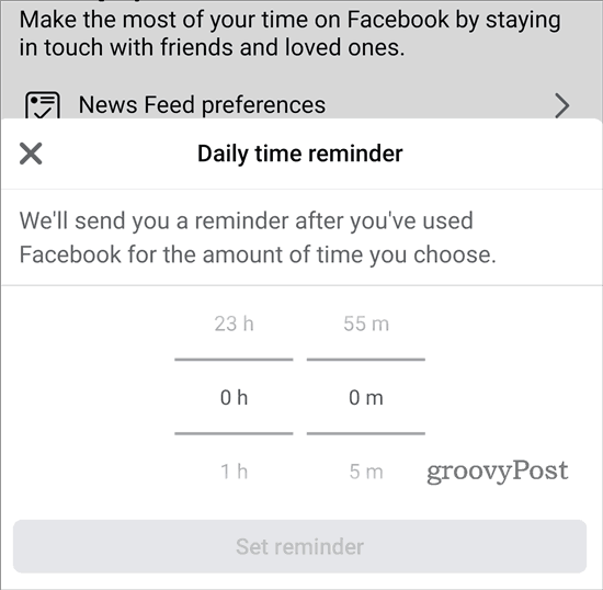 Vaše vrijeme na Facebooku postavlja podsjetnik
