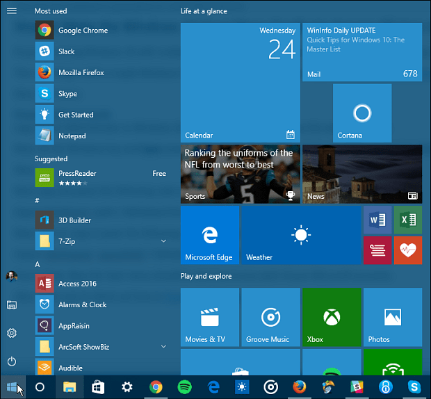 Kako napraviti izbornik Start Windows 10 ponovljen među svim korisničkim računima