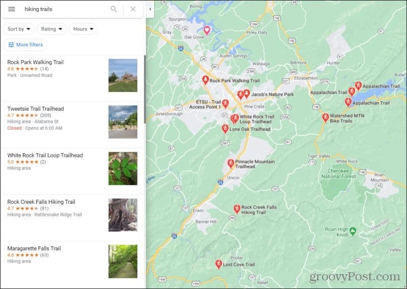 google mape planinarske staze