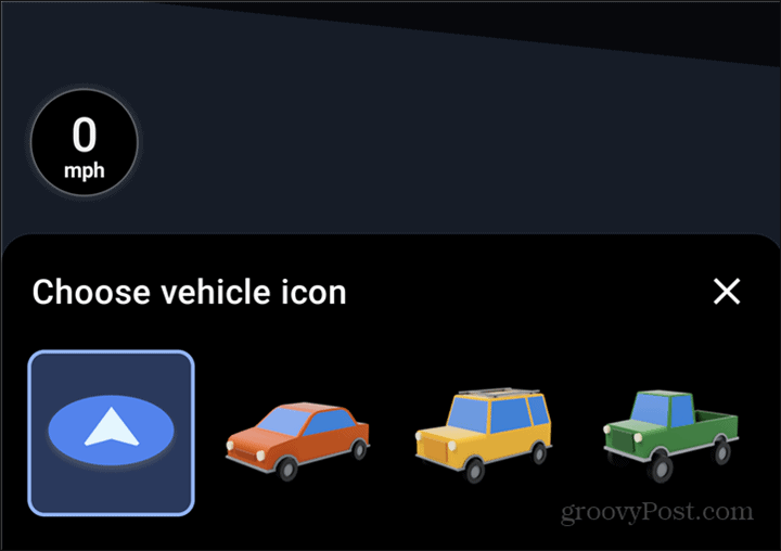 Izbor simbola automobila Google Maps