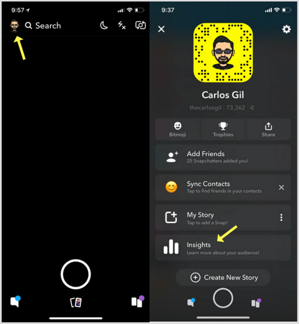 Snapchat Insights kako pristupiti