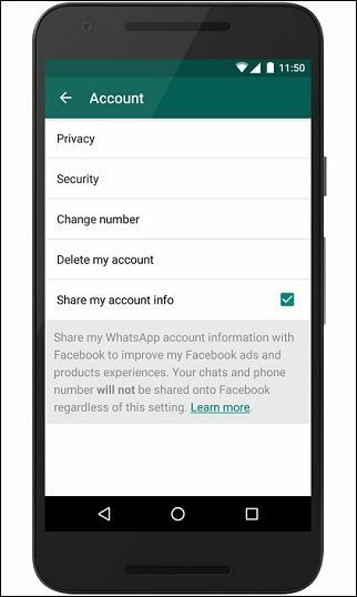Spriječite WhatsApp da dijeli kontaktne podatke s Facebookom