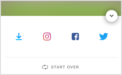 Dodirnite ikonu Instagrama da biste priču spremili u svoj fotoaparat.