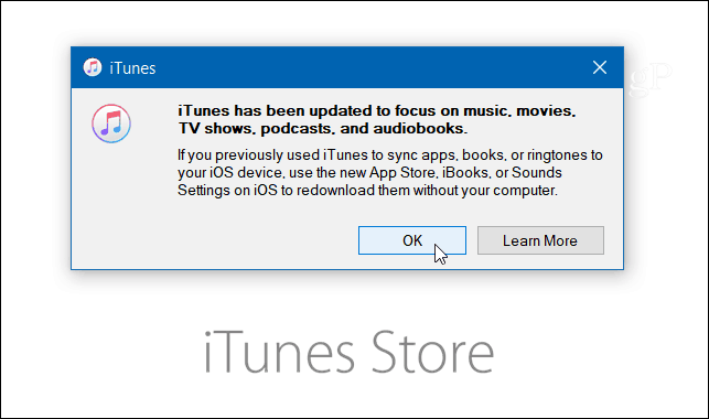 ažurirana iTunes poruka