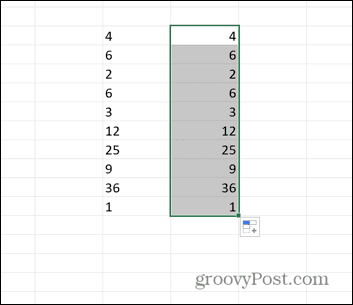 excel povučene ćelije